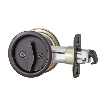 Kwikset Kwikset Venetian Bronze Metal Indoor Round Bed/Bath Pocket Door Lock 93350-048